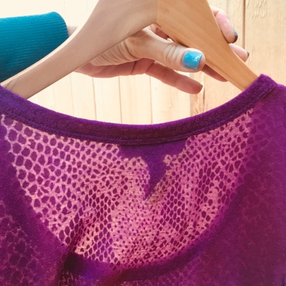 INC Fuchsia Sheer Cotton Animal Print Top